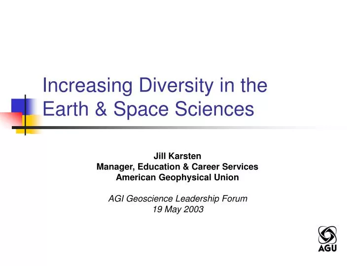 increasing diversity in the earth space sciences