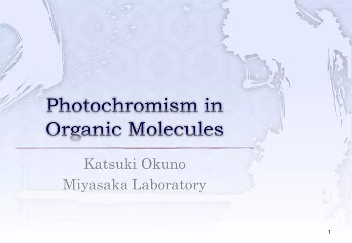 photochromism in organic molecules
