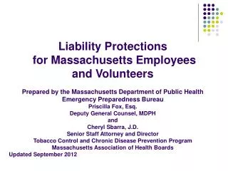 Liability Protections for Massachusetts Employees and Volunteers