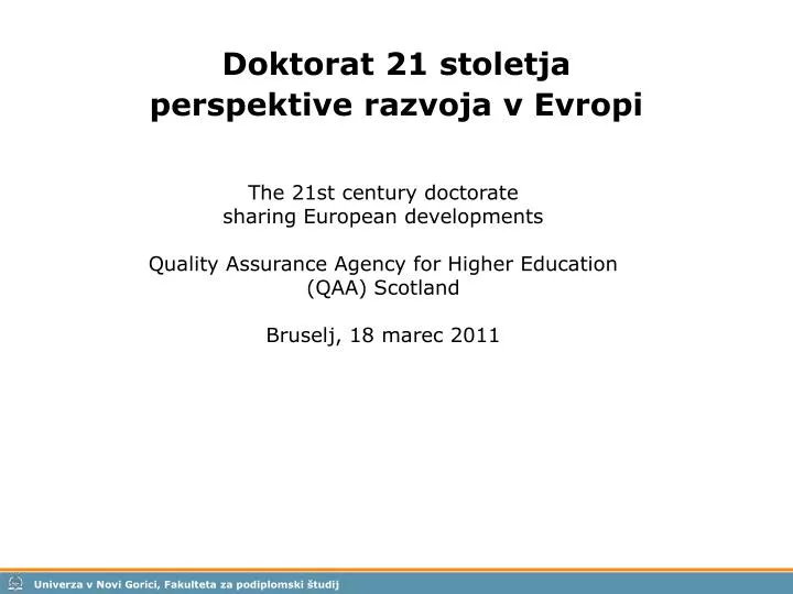 doktorat 21 stoletja perspektive razvoja v evropi
