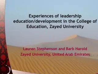 Experiences of leadership education/development in the College of Education, Zayed University