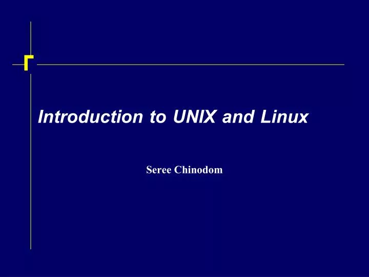 introduction to unix and linux