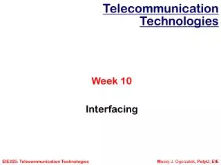 Telecommunication Technologies