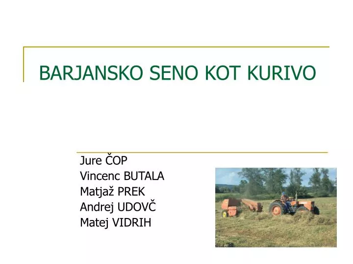 barjansko seno kot kurivo