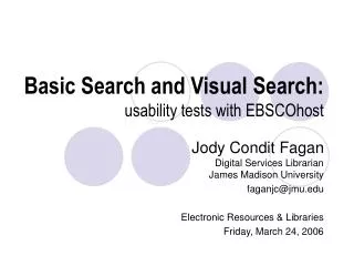 Basic Search and Visual Search: usability tests with EBSCOhost