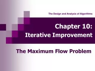 Chapter 10: Iterative Improvement