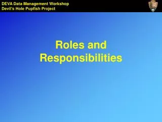 Roles and Responsibilities