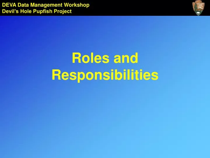 roles and responsibilities