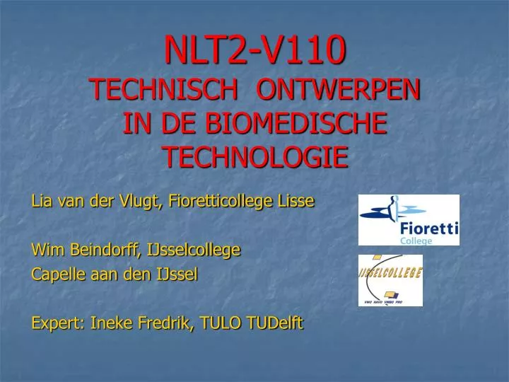 nlt2 v110 technisch ontwerpen in de biomedische technologie