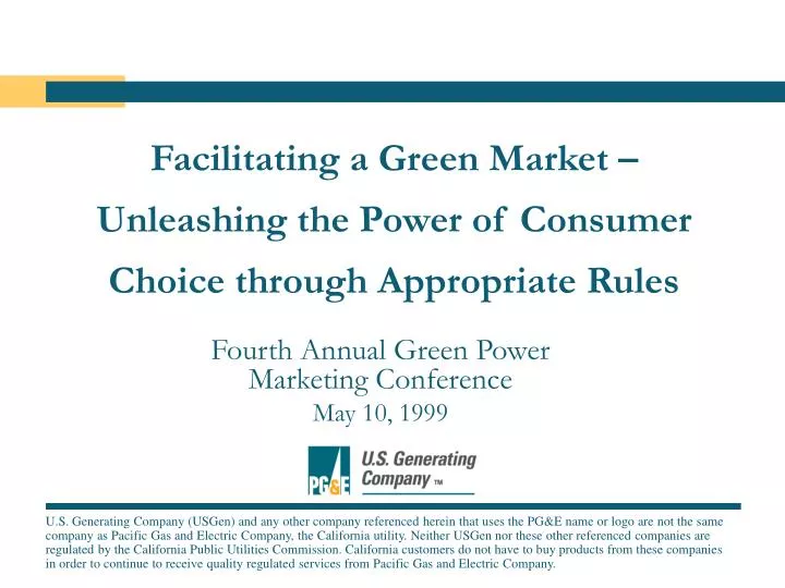 facilitating a green market unleashing the power of consumer choice through appropriate rules