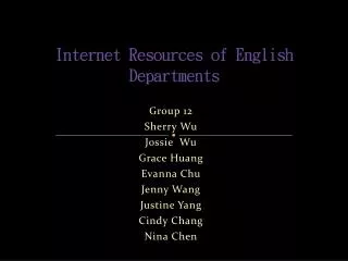 Internet Resources of English Departments