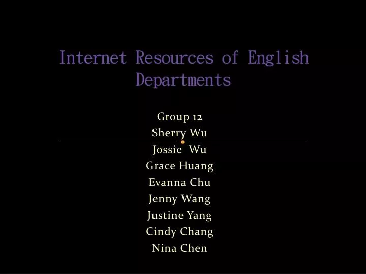 internet resources of english departments
