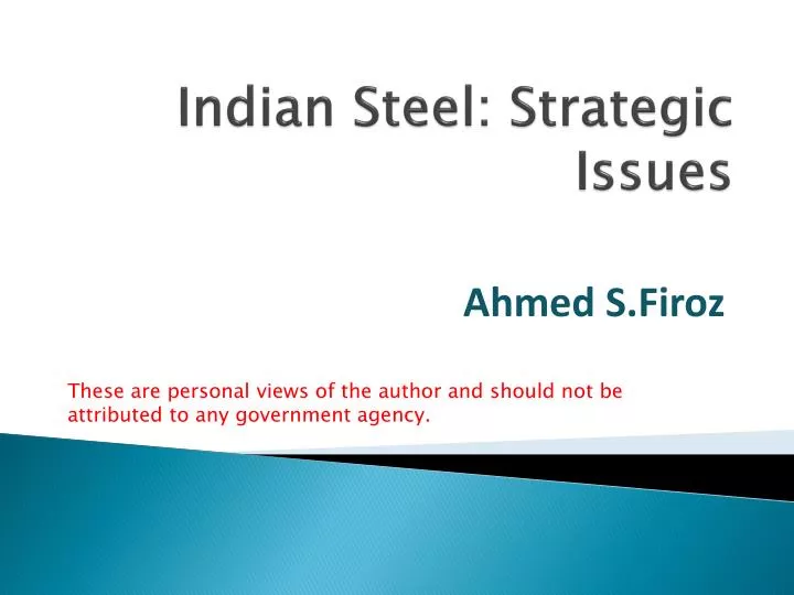 indian steel strategic issues