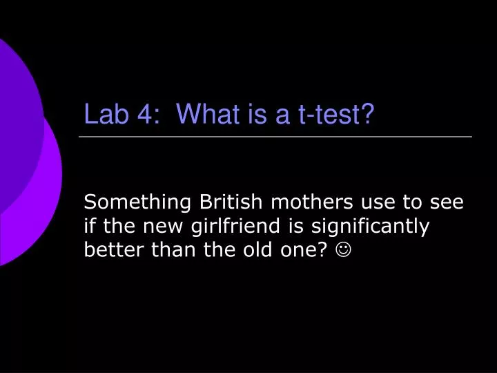 lab 4 what is a t test
