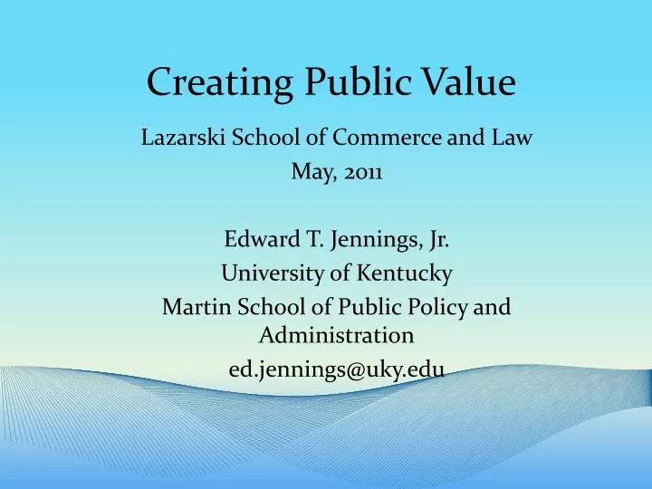 creating public value
