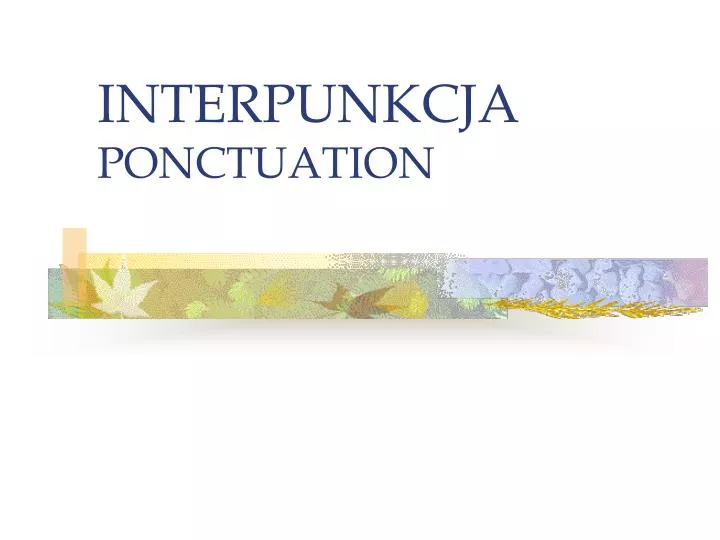 interpunkcja ponctuation