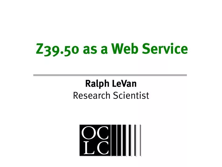 z39 50 as a web service