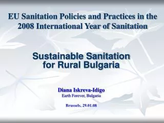 EU Sanitation Policies and Practices in the 2008 International Year of Sanitation