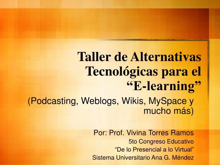 taller de alternativas t ecnol gicas para el e learning