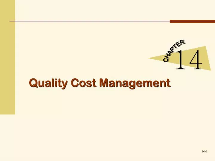 quality cost management