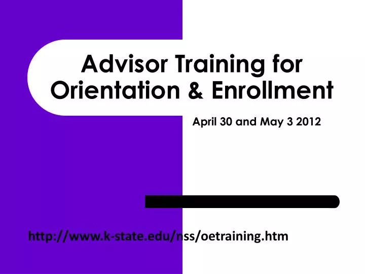advisor training for orientation enrollment