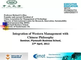Seminar, Plymouth Business School, 27 th April, 2012