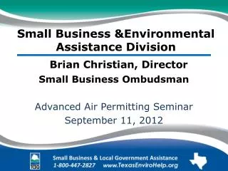 Small Business &amp;Environmental Assistance Division