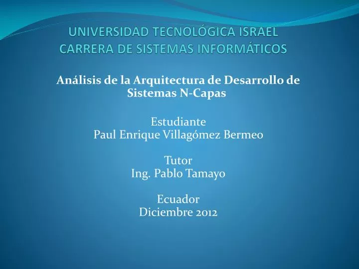 universidad tecnol gica israel carrera de sistemas inform ticos