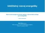 Udržitelný rozvoj energetiky