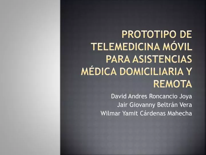 prototipo de telemedicina m vil para asistencias m dica domiciliaria y remota