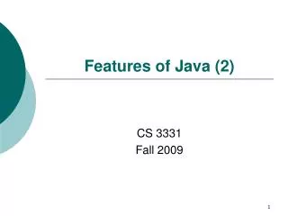 Features of Java (2)