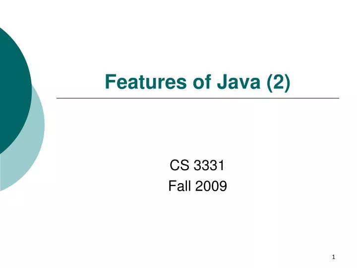 features of java 2