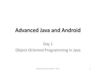 Advanced Java and Android