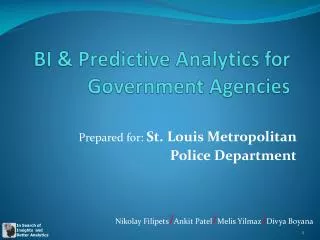 BI &amp; Predictive Analytics for Government Agencies