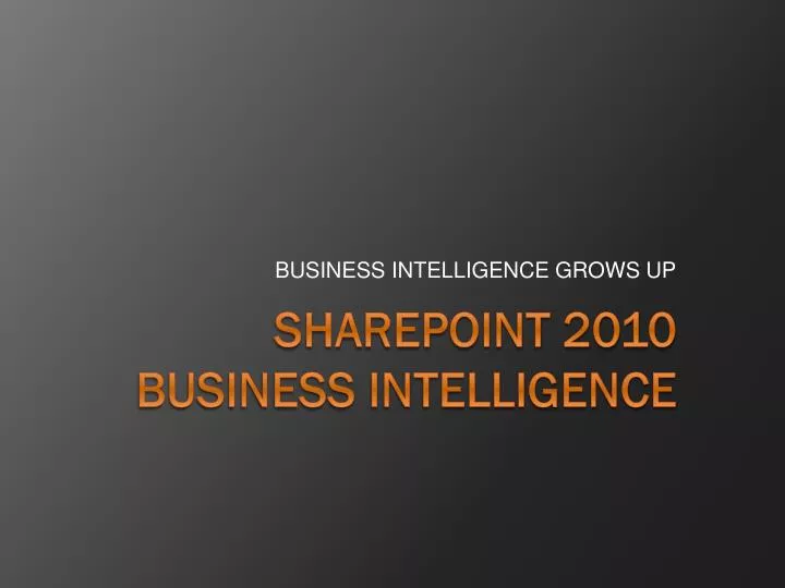 business intelligence grows up