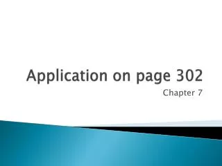 Application on page 302