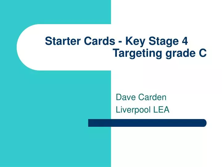 starter cards key stage 4 targeting grade c