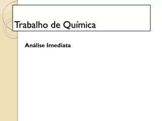 trabalho de qu mica