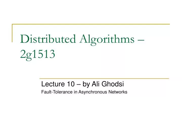 distributed algorithms 2g1513