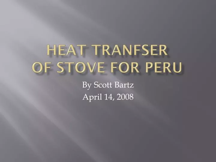 heat tranfser of stove for peru