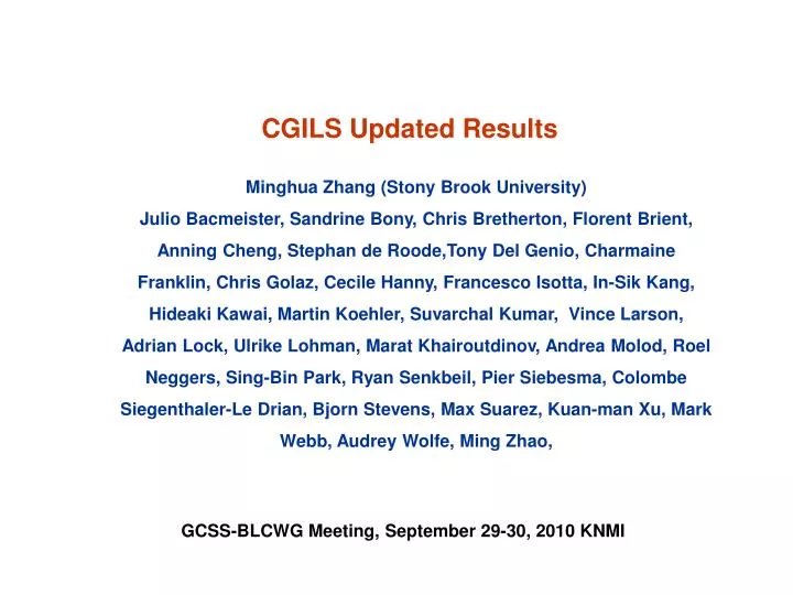 cgils updated results