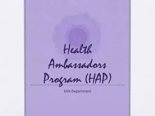 Health Ambassadors Program (HAP)