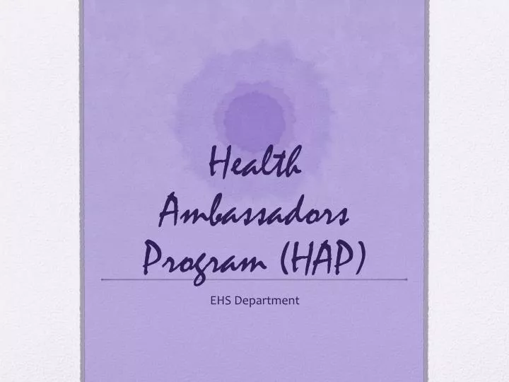 health ambassadors program hap
