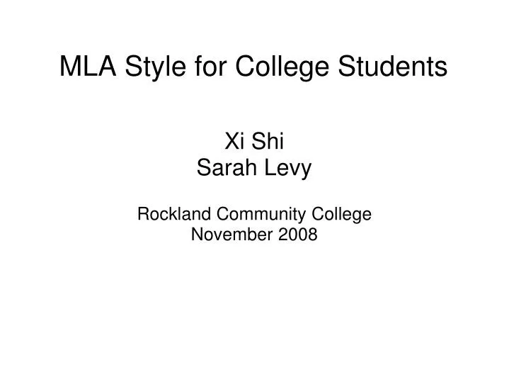 mla style for college students