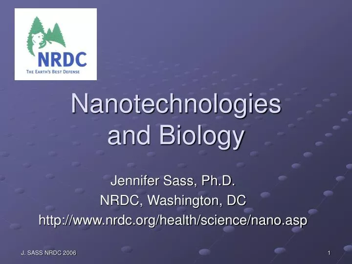 nanotechnologies and biology