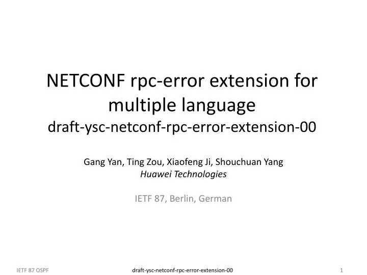 netconf rpc error extension for multiple language draft ysc netconf rpc error extension 00