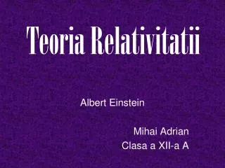 teoria relativitatii