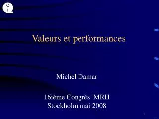valeurs et performances