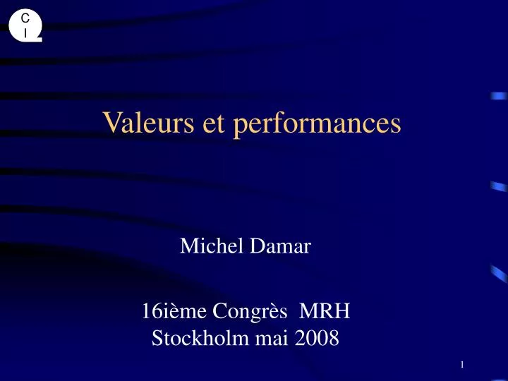 valeurs et performances