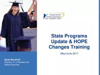 State Programs Update &amp; HOPE Changes Training